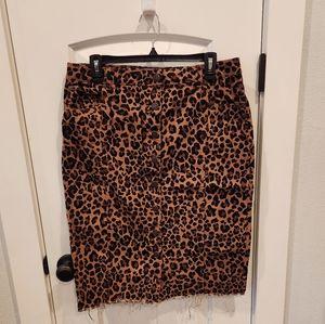 COPY - Cato Leopard Button Front Midi Skirt